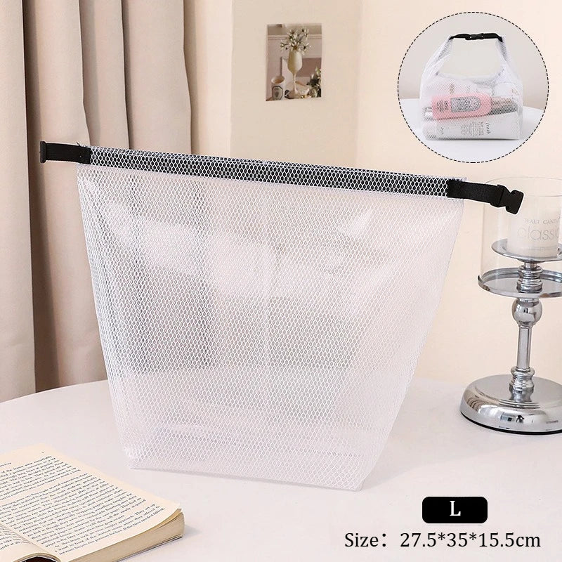 Large Capacity Waterproof Makeup & Toiletry Bag Portable Handheld Cosmetic Organizer Pouch Travel Storage Bag with Button