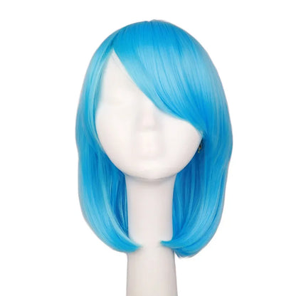 Synthetic short bob straight hair with trimmable bangs Lolita Ombre pink red blue purple cosplay wig for women short wigs