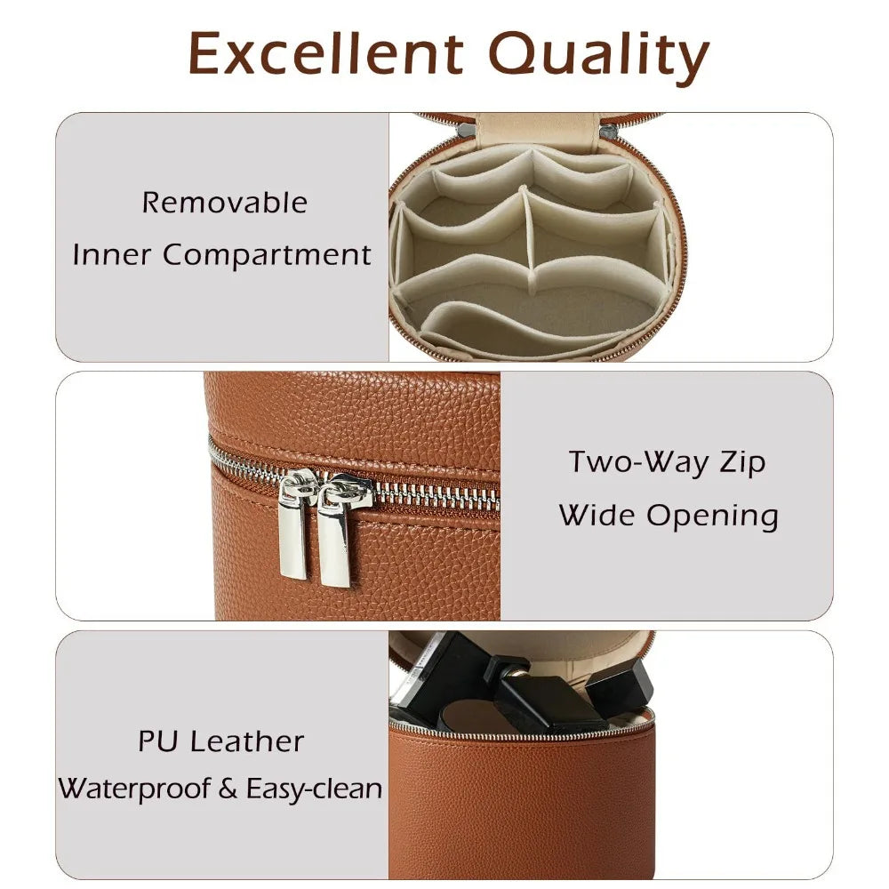 Large Capacity Cosmetic Box PU Leather Internal Storage Box Travel Organizer Bag Waterproof Zipper Closure Makeup Bag Daily Use