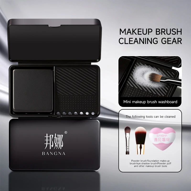 Bonna Mini Washing Board Storage Box Gear for Makeup Brushes and Puffs Cleaning Soap Washing Tools