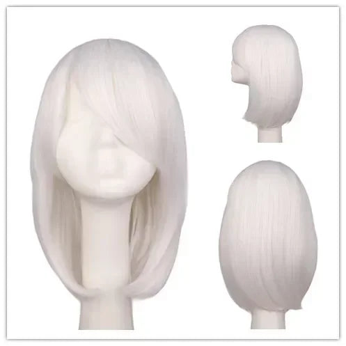 Synthetic short bob straight hair with trimmable bangs Lolita Ombre pink red blue purple cosplay wig for women short wigs