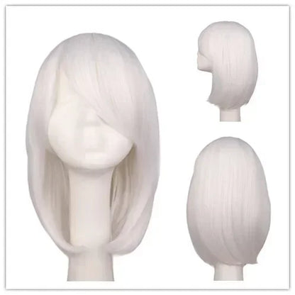 Synthetic short bob straight hair with trimmable bangs Lolita Ombre pink red blue purple cosplay wig for women short wigs
