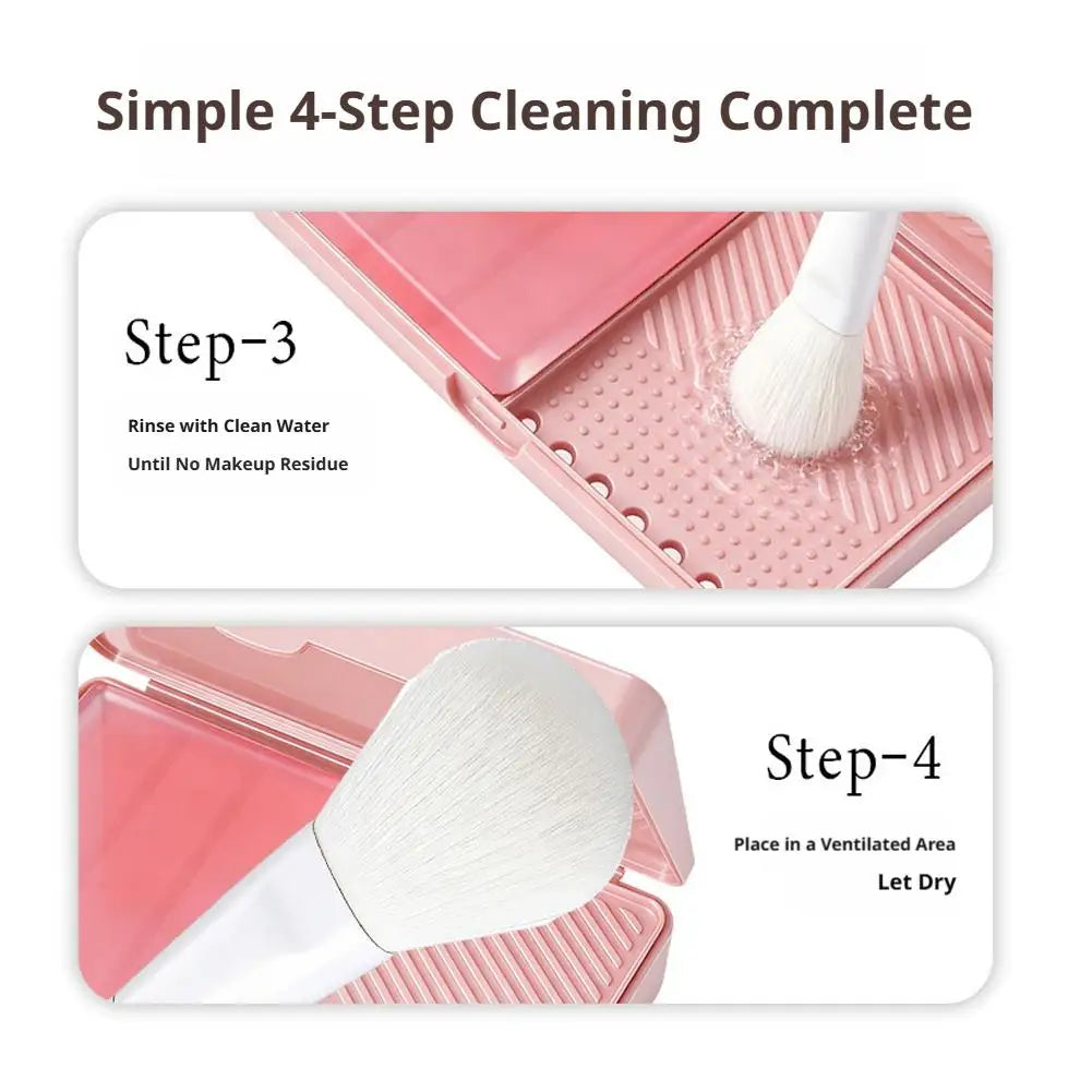 Makeup Brush Cleaning Soap Box Portable Mini Washboard Makeup Brush Cleaner With Soap For Easy Cleaning Brushes Washing Tools