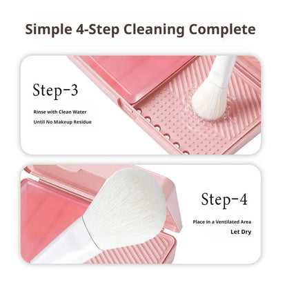Makeup Brush Cleaning Soap Box Portable Mini Washboard Makeup Brush Cleaner With Soap For Easy Cleaning Brushes Washing Tools