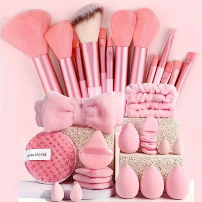 33Pcs Makeup Kit Complete Makeup Brush Set Big Set Includes Soft Brushes Beauty Blender Birthday Christmas New Year Gift
