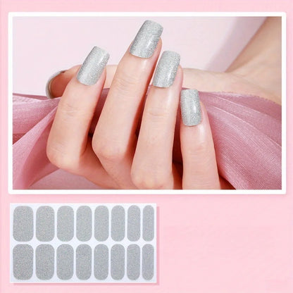16pcs/pack Christmas Nail Art Stickers Red Gold Simple Disposable Nail Polish Film Nail Stickers Party Nail Decoration Stickers