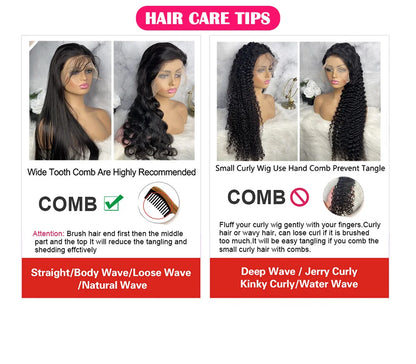 13x4 HD Deep Wave ≥98% Human Hair Wig Pre Plucked Lace Frontal Wig 13x6 360 Curly Transparent Lace Front Wig 4x4 5x5 Lace Wig