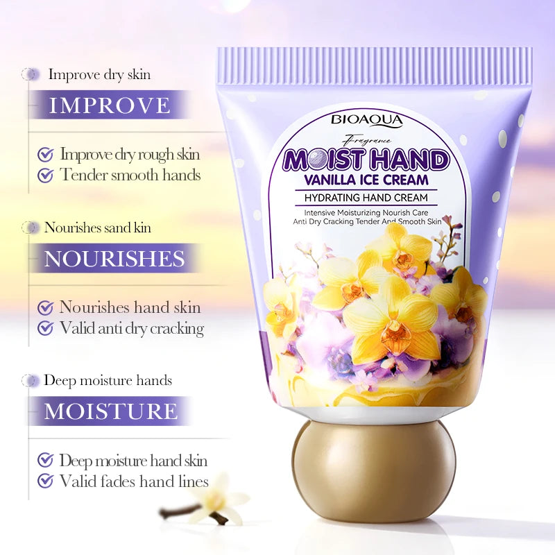 BIOAQUA Vanilla Hand Cream Moisturizing Nourishing Anti-aging Anti Wrinkles Whitening Creams Hands Skin Care Products