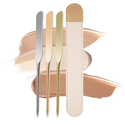 Stainless Steel Makeup Foundation Spatula Mixing Stick Powder Base Cream Mixing Tools Cosmetic Nail Gel Stirring Toner Plate Kit