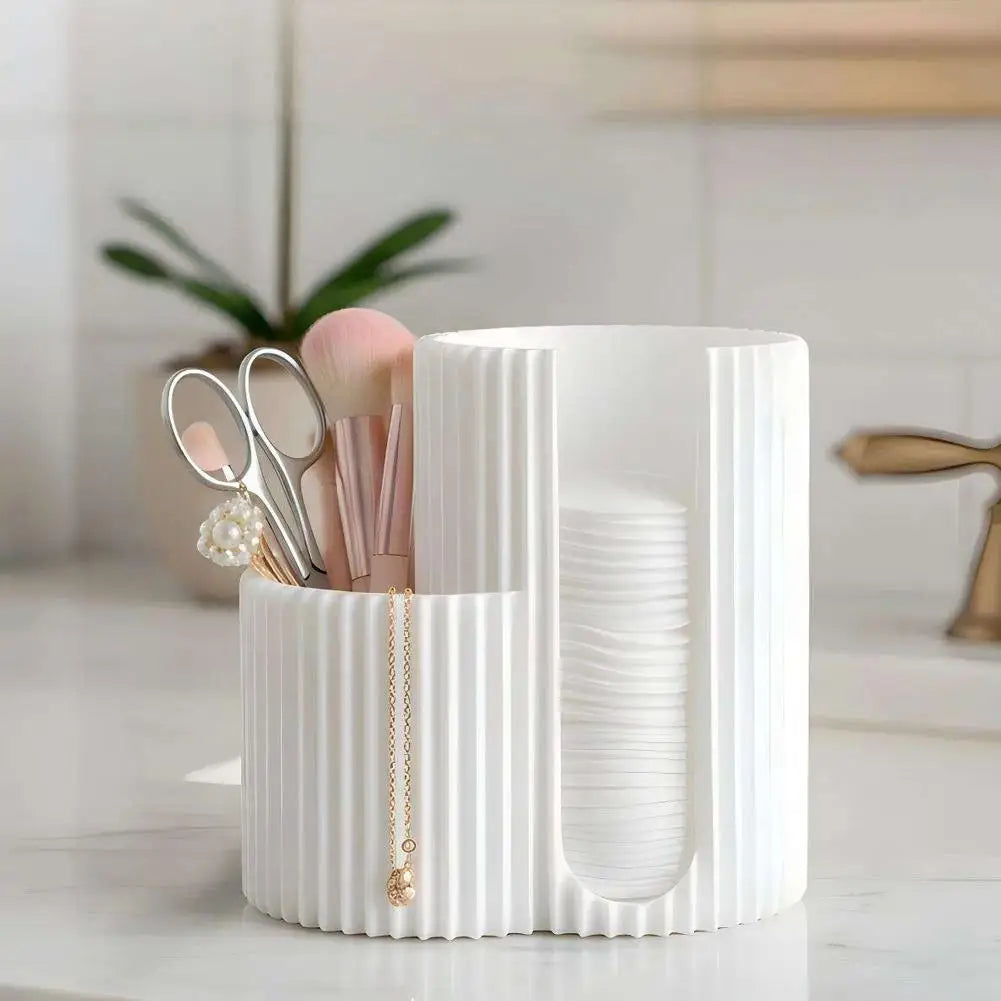 Cotton Swabs Storage Box Makeup Round Pad Holder Desktop Organizer Make Up Sponges Container Nail Art Tools Makeup Supplies