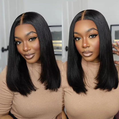 Straight 13x4 Short Bob Remy Hair HD Transparent Lace Full Lace Frontal Wigs 100% Human Hair For Women 4x4 5x5 Lace Closure Wig