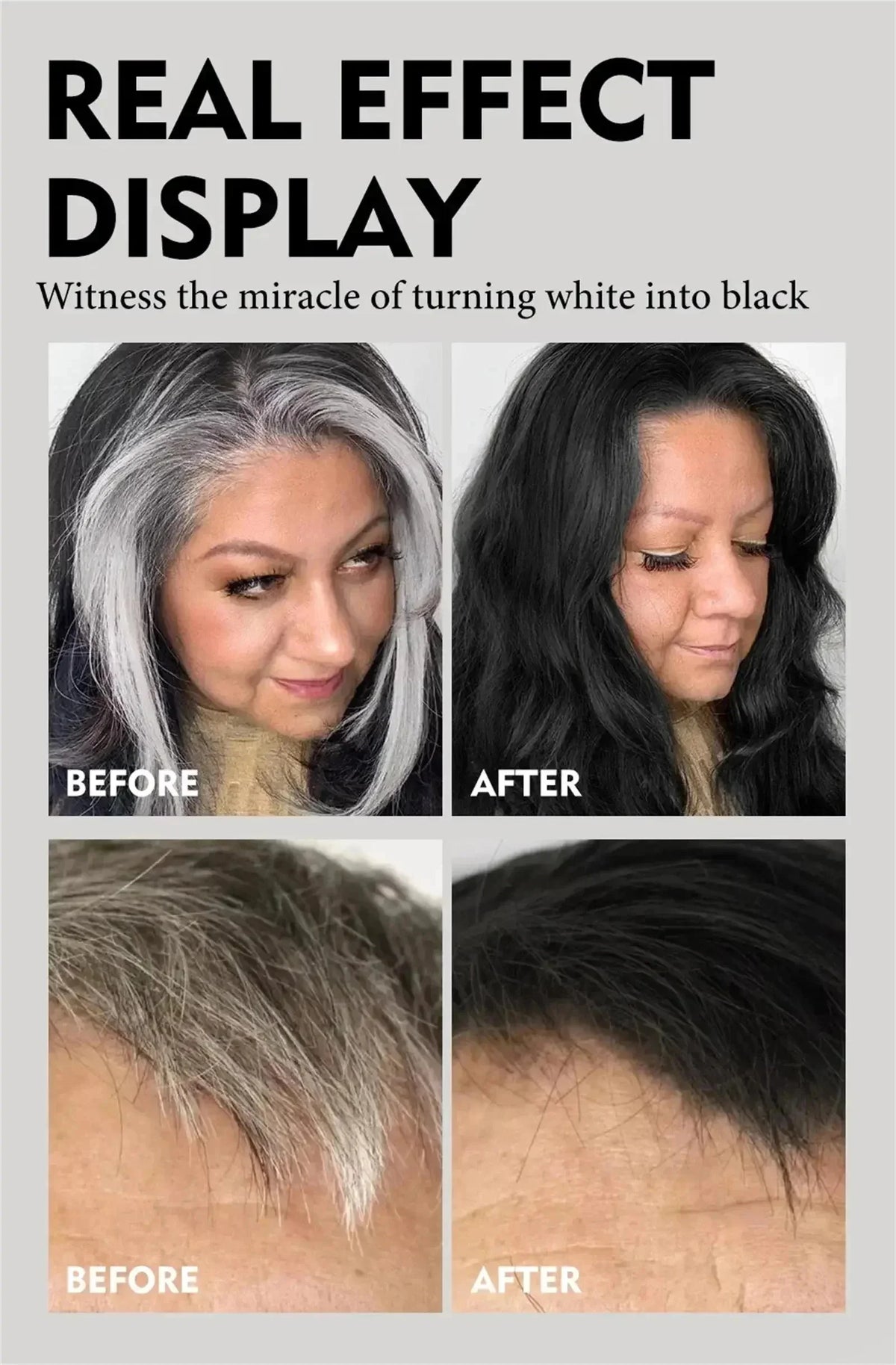 Gray White Hair Treatment Serum Cover White Hair To Black Natural Color Repair Spray Anti Loss Hair Restore Healthy Hairs Care