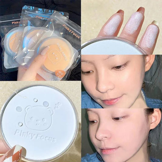 Matte Oil Control Pressed Powder White Brighten Transparent Concealer Lasting Natural Face Makeup Setting Waterproof Cosmetic