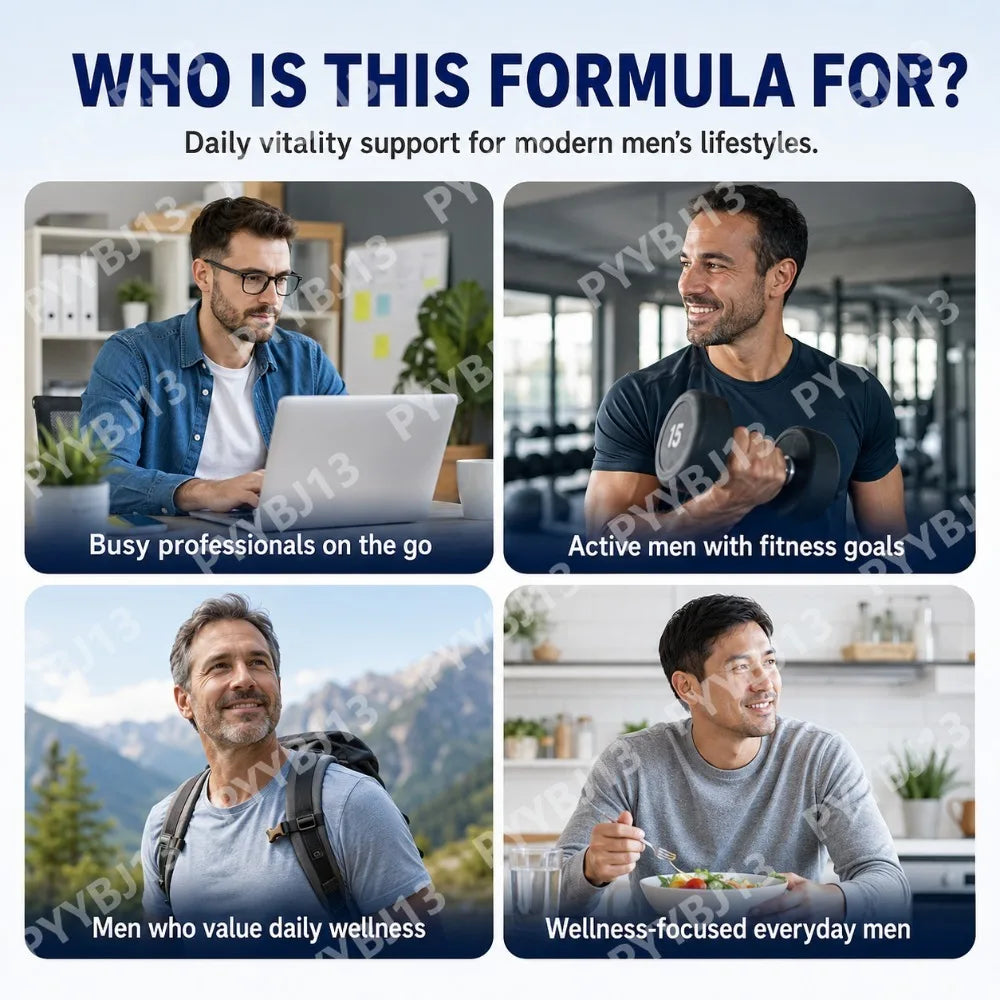 DHOP Men's Vitality Daily Supplement Pack Oyster Maca Cistanche Tablets Ashwagandha NMN DHA Capsules for Men's Energy Support