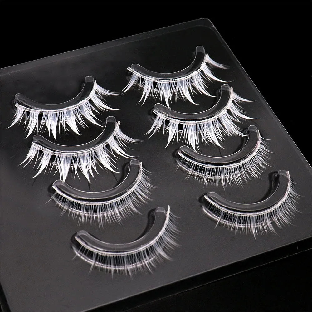 Eye Makeup Tools Halloween White Lashes Masquerade Party Natural Look False Eyelashes Reusable Cosplay White Eyelashes