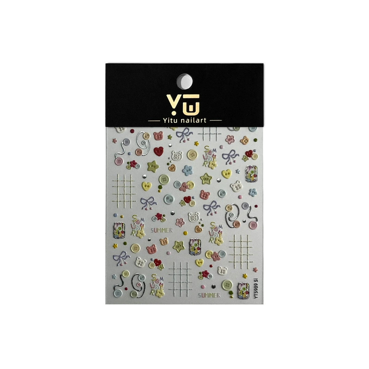 Kawaii 2PCS/Pack Embossed Bear DIY Stickers Scrapbook Sticker For Journal Material Nail Sticker Set