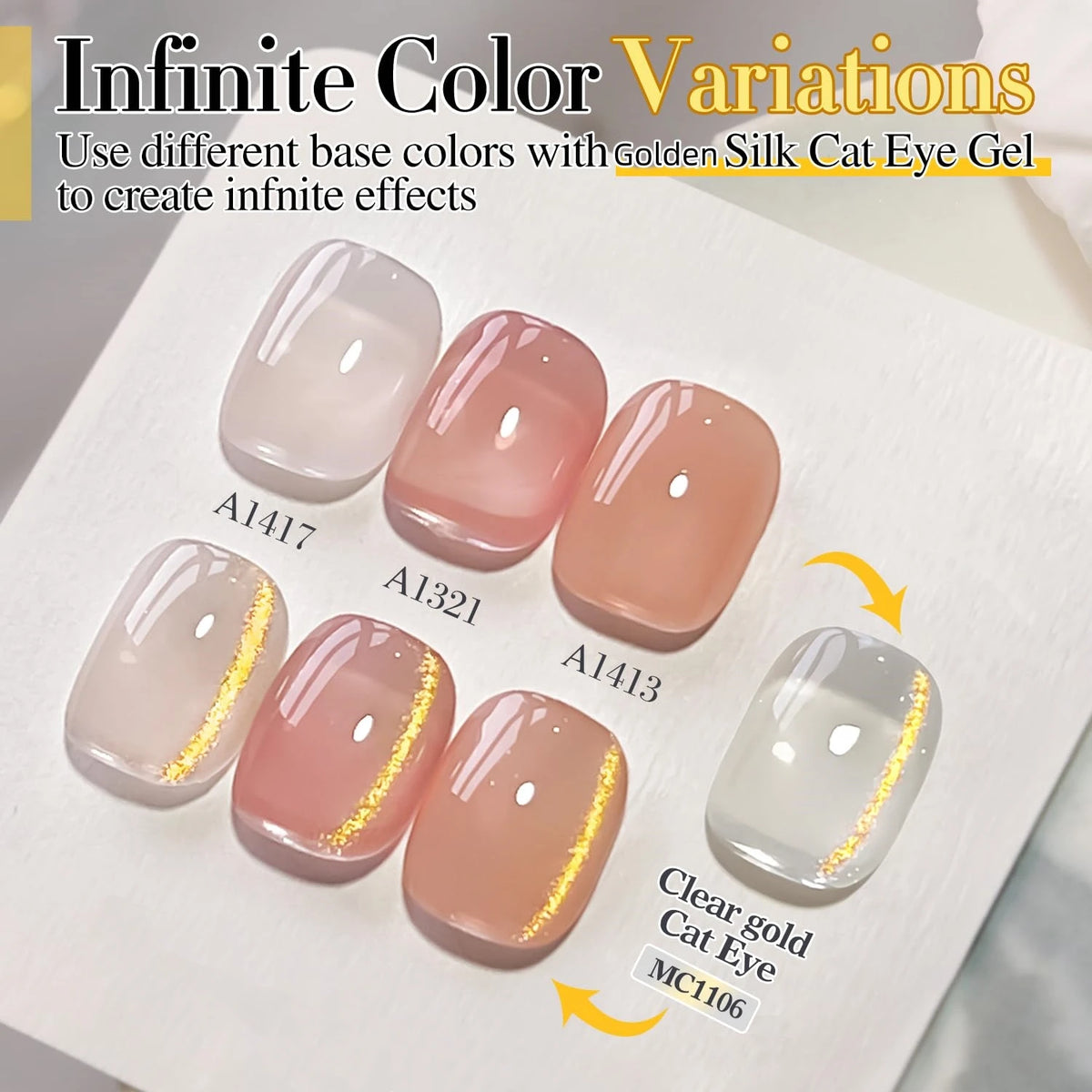 Elegant HL Reflective Cat Eye Gel Nail Polish Set A Magnetic Gel Polish That Delivers a Mesmerizing Cat Eye Effect, Easy So
