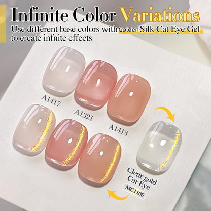 Elegant HL Reflective Cat Eye Gel Nail Polish Set A Magnetic Gel Polish That Delivers a Mesmerizing Cat Eye Effect, Easy So