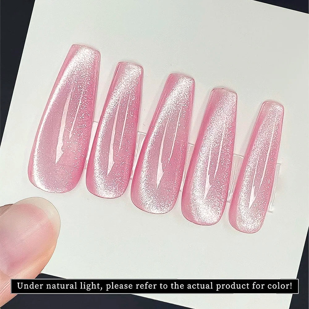 10ml Shiny Rose Red Magnetic Cat Gel Nail Polish Glitter Silk Crystal Cat Eye Gel Nail Polish Shiny Diamond Soak Off UV Gel Varn
