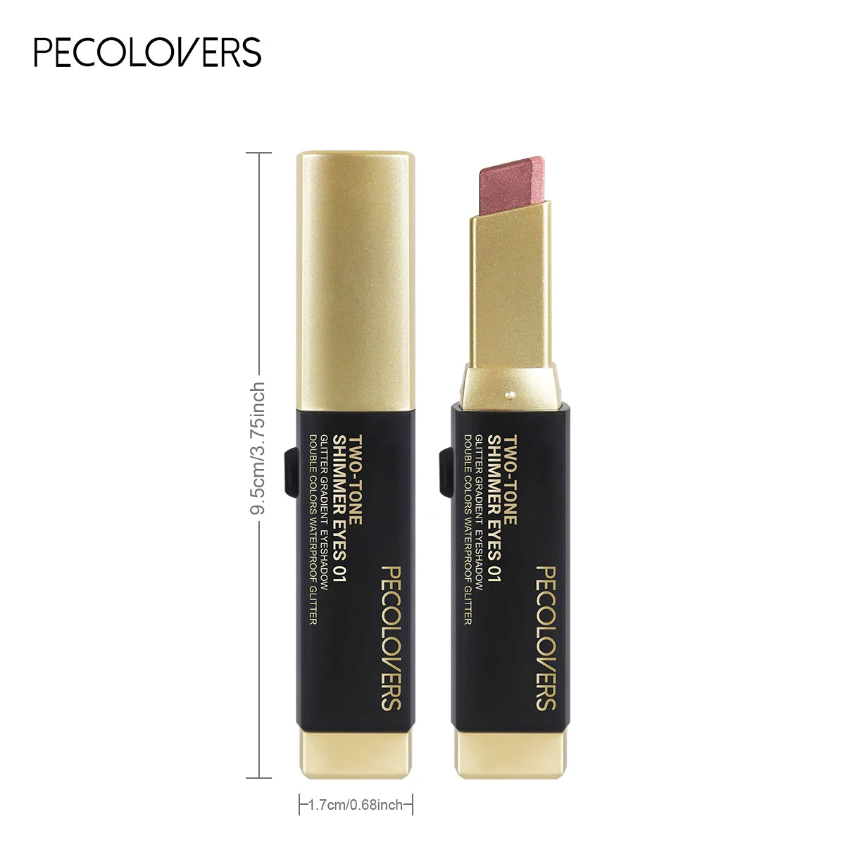 1Pc Dual-Color Eyeshadow Stick, Blendable Eye Color For Daily Makeup, Brown And Pink, Cosmetic Eye Makeup Product