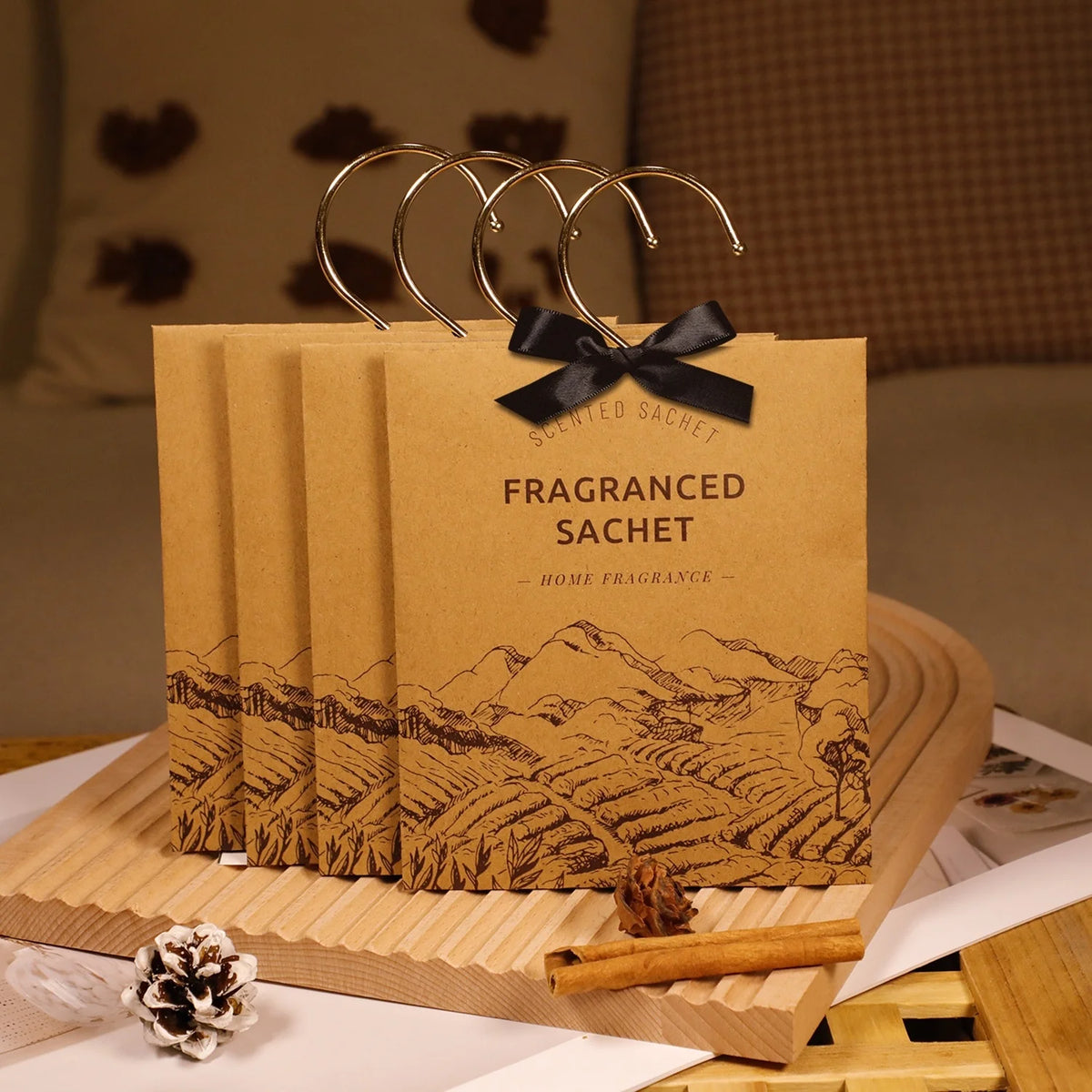 Long-Lasting Fragrance Sachet Hanging Ornament for Home & Car - Odor Eliminator for Wardrobes, Closets, Bedrooms Fresh Scent Air