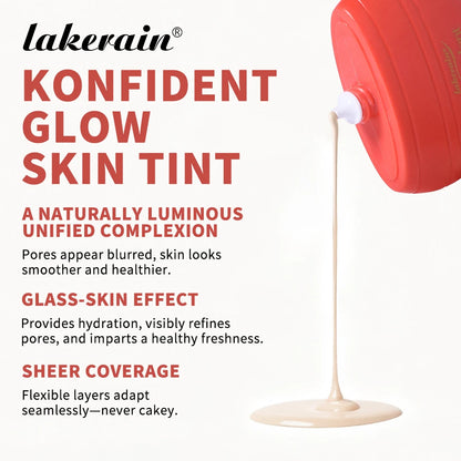 Lakerain Glow Skin Tint Foundation Long Lasting Moisturizing Even Skin Tone Concealer Sunscreen Brighten Skin Face Cosmetics