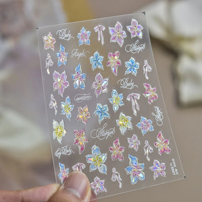 Cute Cartoon Christmas 5D Nail Stickers Red White Candy Cane Mint Cookie Gingerbread Man Snowflake Self Adhesive Nail Decals