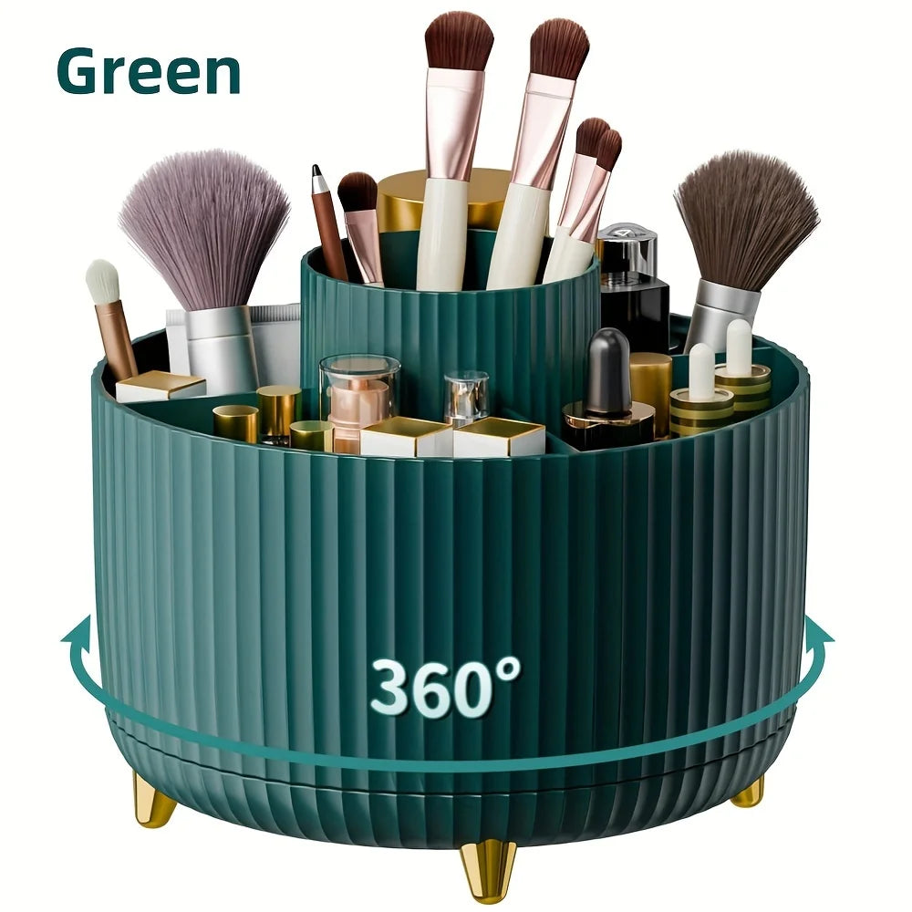 360° Rotating Makeup Cosmetic Storage Organizer Box Space-Saving Spinning Holder for Countertop Vanity Shower Bedroom Bathroom
