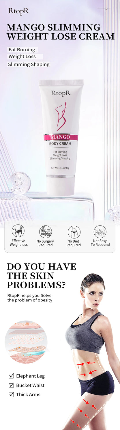 Mango Slimming Weight Lose Body Cream Slimming Shaping Create Beautiful Curve Firming Cellulite Body Anti Winkles Skin Care