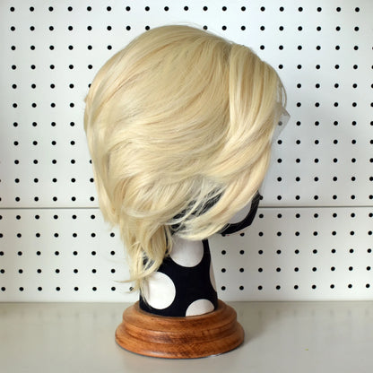 613 Blonde Short Bob Straight Wig for Man 8 Inch 13*4 Synthetic Lace Wigs 150% Density with Heat Resistant Fiber Hair Wig