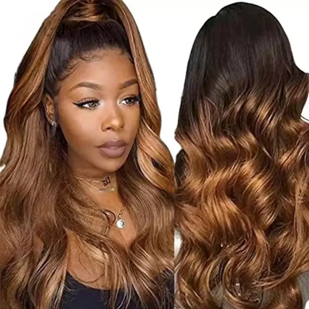Body Wave 13x4 Lace Front Ombre Wig Human Hair Wig For Women Brazilian 13X4 Blonde Lace Frontal Wig On Sale Clearance 32 34inch