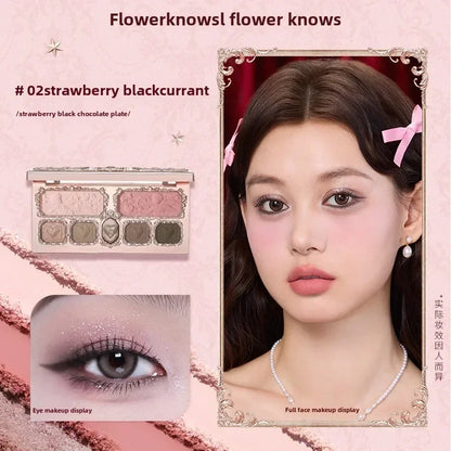 Flowerknows Strawberry Cupid Collection Facial Complexion Palette Blush Eyeshadow Highlighter Flower Know Face Bronzer Palette