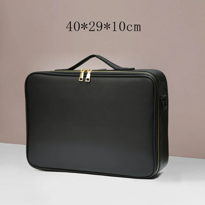 Waterproof PU Leather Cosmetic Bag Professional Large Capacity Storage Make Up Handbag Case Travel Toiletry Makeup Bag For Women