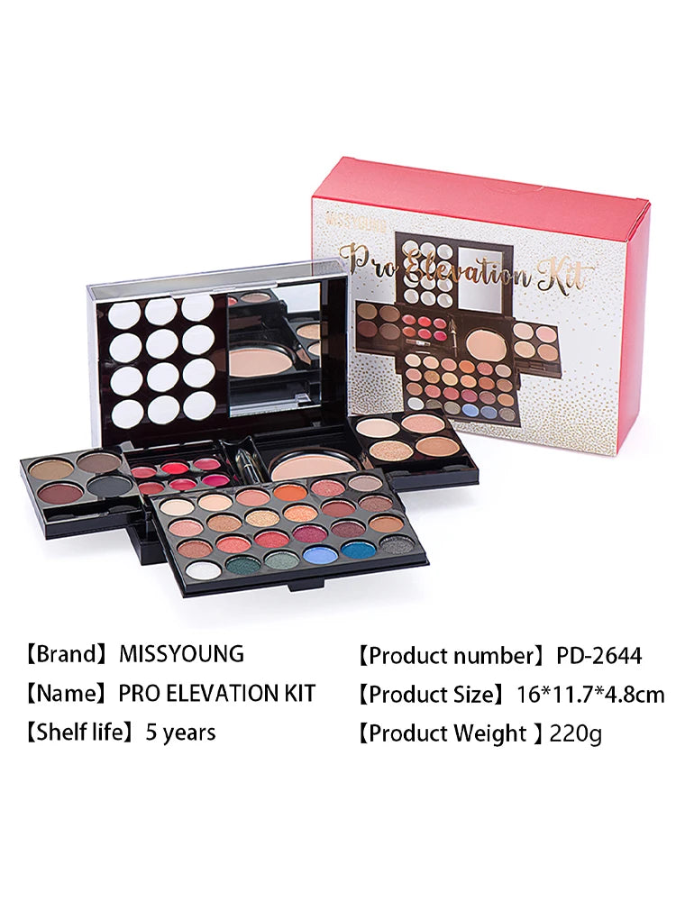 Professional Makeup Kit for Women Full Kit with Mirror, Multi-Functional Makeup Box, Eyeshadow, Blush, Lipstick All in One, Fits The Makeup Well Without Smudging Or Fading, Gifts for Wedding Season And Halloween