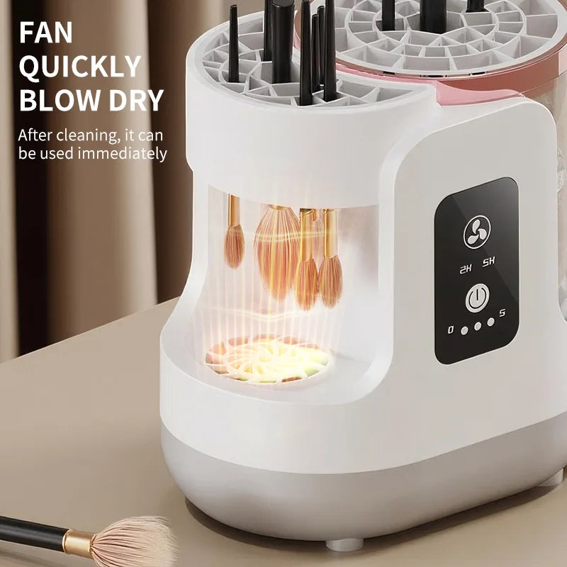 USB Electric Makeup Brush Cleaner 3-in-1 with Automatic Quick-Drying Support Device - Makeup Brush Cleaning And Drying Book Tool