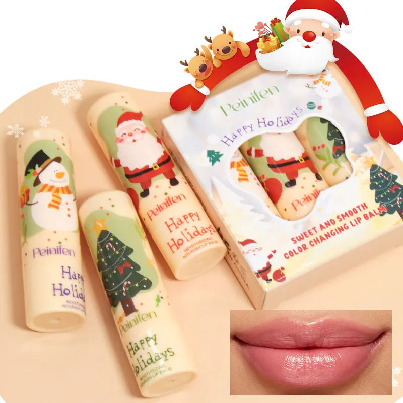 Three Color Changing Lipstick, Moisturizing and Soothing, Color Changes with Temperature, Refreshing and Non Greasy Lipstick Set