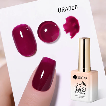 UR SUGAR 15ml Gel Nail Polish Neon Blue Red Green Pastal Nude UV/LED Soak Off No Wipe Nail Gel Polish Suitable For Summer Autumn