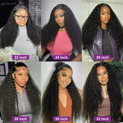 38Inch Deep Wave Frontal Wig Transparent 13x4 13x6 HD Lace Frontal Human Hair Wigs Curly Human Hair Lace Frontal Wigs For Women
