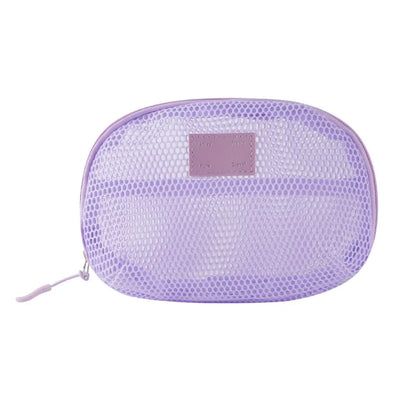 Casual Nylon Cosmetic Bag With Zipper Hand-held Mesh Makeup Bags Multipurpose Mesh Storage Pouch Women