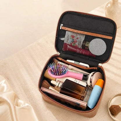 Embossed Makeup Bag Large Capacity Waterproof Travel Toiletry Bag Fashion Portable Women Cosmetic Storage Organizer