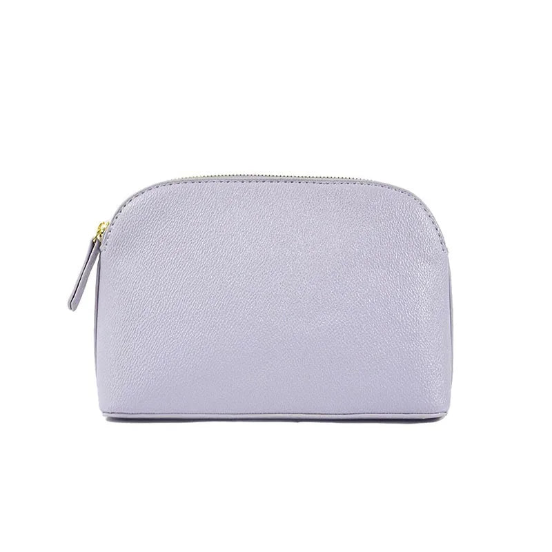 Customized Letters PU Leather Cosmetic Storage Bag Classic Simple Atmosphere Solid Color Make Up Bag Advanced Zipper Wash Bag