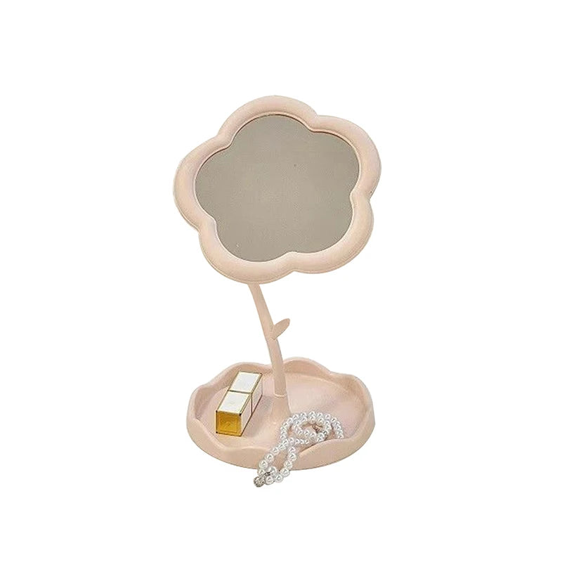 Desktop Makeup Mirror Heart Shape Makeup Vanity Portable Double-side Vanity Mirror Hand Mirror Cosmetic Compact Mirror for Women