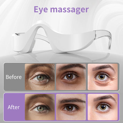 3 in 1 LED Photon Under Eye Beauty Device Red Light Microcurrent Eye Massager Glasses for Eye Bag Eye Fatigue Dark Circles