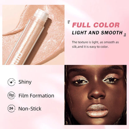 QIBEST Glitter Diamond Liquid Lipstick Waterproof Long Lasting Pearl Shiny Lip Gloss Metal Charming Women Lip Makeup 6 Colors