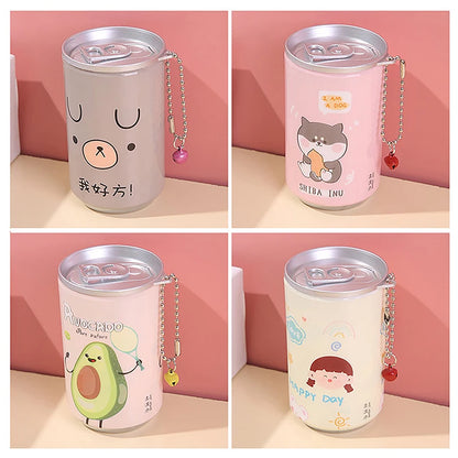 30 Pcs Canned Wet Wipes Portable Children Barreled Cleaning Cloths Creative Cartoon Cute Bucket Wipes With Small Bell Chain