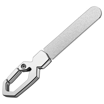 Professional Creative Quick Clip Stainless Steel Reusable Diamond Nail File, Portable Keychain Manicure Polishing Buffing Tools