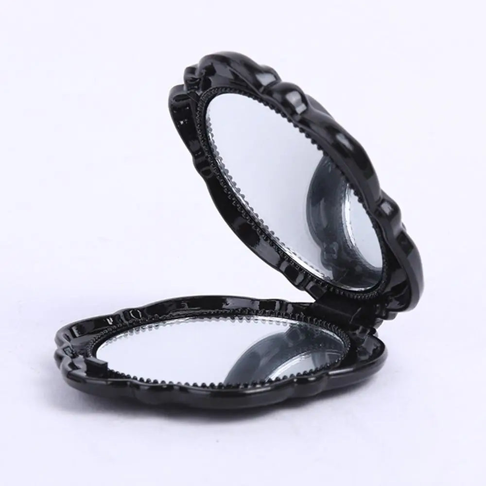 New Double-Sided Rose Flower Makeup Mirror Round Shape Handheld Mini Pocket Mirror Convenient Cosmetic Mirror Travel Beauty Tool