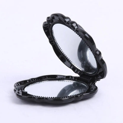 New Double-Sided Rose Flower Makeup Mirror Round Shape Handheld Mini Pocket Mirror Convenient Cosmetic Mirror Travel Beauty Tool