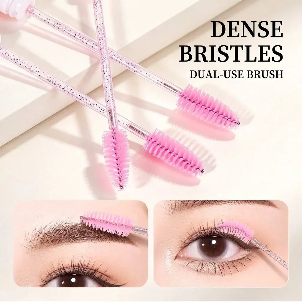 10pcs Christmas Eyelash Eyebrow Brush Precision Lash Comb Spoolie Extension Tool Ultra-Fine Makeup Brush Holiday Gift for Women