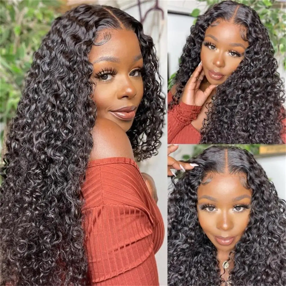 13x4 Lace Frontal Human Hair Wig Deep Water Wave Lace Frontal Wig 200 Density 13x6 HD Lace Deep Water Wave Curly Lace Frontal Wi